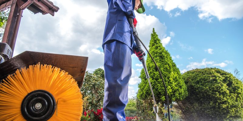 Cleaning Residential Driveway